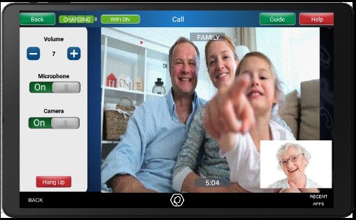 A video call from family on the age-friendly tablet